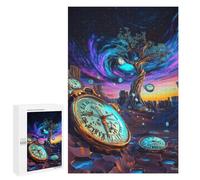 1000 PCS Rompecabezas para Adolescentes Futuristic Time Dilation - Surreal Neon Dream Rompecabezas para Adultos Juegos Relajantes Mejora La Memoria Interacción Entre Padres E Hijos 1000 PCS