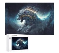 1000 PCS Rompecabezas para Adolescentes Galactic Tiger Cosmic Artwork Rompecabezas para Adolescentes Juguetes Antiestrés Vacaciones En Casa Matar El Tiempo Desafío Educativo 1000 PCS