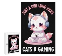 1000 PCS Rompecabezas para Adolescentes Gamer Girl Cat Kawaii Rompecabezas para Adultos Juegos Familiares Desafío Difícil Ayuda A Ejercitar El Cerebro 1000 PCS