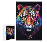 1000 PCS Rompecabezas para Adolescentes Geometric Tiger Rompecabezas para Adultos Juguetes Antiestrés Desafío Difícil Cumpleaños