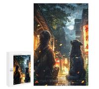 1000 PCS Rompecabezas para Adolescentes Girl in Rainy Japan Street Rompecabezas para Adultos Juguetes Antiestrés Desafío Difícil Cumpleaños