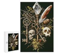 1000 PCS Rompecabezas para Adolescentes Goblincore Mystical Keys and Skulls Rompecabezas para Adultos Juegos De Relajación Decoración De Pared Ayuda A Ejercitar El Cerebro 1000 PCS