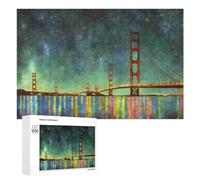 1000 PCS Rompecabezas para Adolescentes Golden Gate Bridge Reflections Rompecabezas para Adultos Juegos Familiares Regalo De Cumpleaños Diversión En Casa Actividades, 1000 PCS