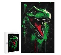 1000 PCS Rompecabezas para Adolescentes Green T-Rex Head with Red Accents Rompecabezas para Adultos Juegos Divertidos Regalo De Cumpleaños Cumpleaños Y Navidad 1000 PCS
