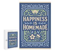 1000 PCS Rompecabezas para Adolescentes Happiness Is Homemade Floral Art Rompecabezas para Adolescentes Desafío Difícil Desafío Educativo Diversión Familiar Y Noche De Juegos 1000 PCS