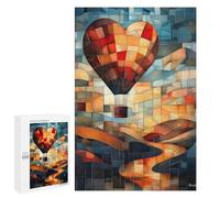 1000 PCS Rompecabezas para Adolescentes Heart Abstract Balloon Over A Serene Landscape Rompecabezas Juegos Relajantes Desafío Difícil Desafiante De Completar 1000 PCS