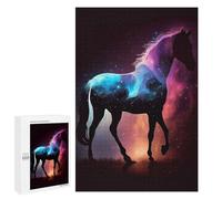 1000 PCS Rompecabezas para Adolescentes Horse Galaxy Night Rompecabezas para Adultos Juegos De Relajación Decoración De Pared Ayuda A Ejercitar El Cerebro 1000 PCS