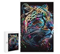 1000 PCS Rompecabezas para Adolescentes Jaguar Pop Art Animal Face Rompecabezas para Adultos Juegos Divertidos Regalo De Cumpleaños Cumpleaños Y Navidad 1000 PCS