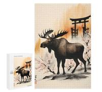 1000 PCS Rompecabezas para Adolescentes Japan Painting Moose Rompecabezas para Adultos Juego Práctico Montaje De Patrones Cumpleaños Y Navidad 1000 PCS