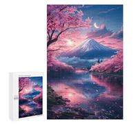 1000 PCS Rompecabezas para Adolescentes Japan Sakura in Mount Fuji Rompecabezas para Adultos Juguetes Antiestrés Desafío Difícil Cumpleaños