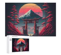 1000 PCS Rompecabezas para Adolescentes Japanese Gateway to The Mountains Rompecabezas para Adultos Juego Familiar Análisis Y Lógica Regalos para Reducir El Estrés 1000 PCS