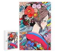 1000 PCS Rompecabezas para Adolescentes Japanese Kimono Flower Art Rompecabezas para Adultos Juegos Familiares Mejora La Memoria Regalos para Amigos Y Familiares 1000 PCS