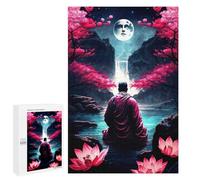 1000 PCS Rompecabezas para Adolescentes Japanese Meditating Monk Rompecabezas para Adultos Juegos Divertidos Regalo De Cumpleaños Cumpleaños Y Navidad 1000 PCS