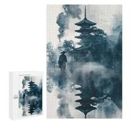 1000 PCS Rompecabezas para Adolescentes Japanese Pagoda in Mist Juegos Familiares De Rompecabezas para Adultos Que Mejoran La Memoria Ayudan A Ejercitar El Cerebro 1000 PCS