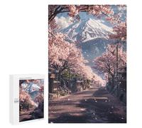 1000 PCS Rompecabezas para Adolescentes Japanese Road Sakura Tree Rompecabezas para Adultos Juegos Familiares Mejora La Memoria Regalos para Amigos Y Familiares 1000 PCS