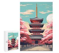 1000 PCS Rompecabezas para Adolescentes Japanese Temple Sakura Art Rompecabezas para Adultos Juegos Familiares Desafío Difícil Ayuda A Ejercitar El Cerebro 1000 PCS