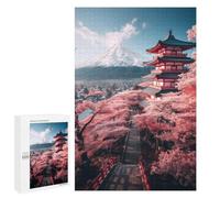 1000 PCS Rompecabezas para Adolescentes Japans Sakura and Temple Rompecabezas para Adultos Juegos Familiares Mejora La Memoria Regalos para Amigos Y Familiares 1000 PCS