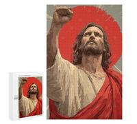 1000 PCS Rompecabezas para Adolescentes Jesus Christ with Raised Fist Rompecabezas para Adultos Juego Práctico Difícil Interacción Entre Padres E Hijos 1000 PCS