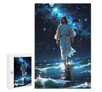 1000 PCS Rompecabezas para Adolescentes Jesus Walking Water Rompecabezas para Adultos Juegos Familiares Mejora La Memoria Regalos para Amigos Y Familiares 1000 PCS