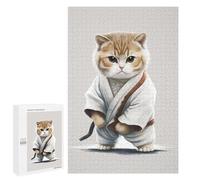 1000 PCS Rompecabezas para Adolescentes Karate Cat Master Rompecabezas para Adultos Juegos Familiares Mejora La Memoria Regalos para Amigos Y Familiares 1000 PCS
