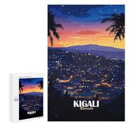 1000 PCS Rompecabezas para Adolescentes Kigali, Rwanda Cityscape at Night Rompecabezas para Adultos Juegos Divertidos Regalo De Cumpleaños Cumpleaños Y Navidad 1000 PCS