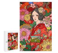 1000 PCS Rompecabezas para Adolescentes Kimono Flowers Asian Art Rompecabezas para Adultos Juegos Familiares Mejora La Memoria Regalos para Amigos Y Familiares 1000 PCS