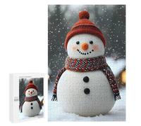 1000 PCS Rompecabezas para Adolescentes Knitted Snowman in Winter Christmas Juegos Familiares De Rompecabezas para Adultos Que Mejoran La Memoria Ayudan A Ejercitar El Cerebro 1000 PCS