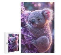 1000 PCS Rompecabezas para Adolescentes Koala with Purple Crystals Rompecabezas para Adultos Juego Práctico Difícil Interacción Entre Padres E Hijos 1000 PCS