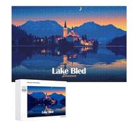 1000 PCS Rompecabezas para Adolescentes Lake Bled Slovenia at Night Rompecabezas para Adultos Juego Práctico Ensamblaje De Patrones Cumpleaños Y Navidad 1000 PCS