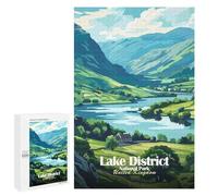 1000 PCS Rompecabezas para Adolescentes Lake District National Park Illustration Rompecabezas para Adultos Juegos Divertidos Regalo De Cumpleaños Cumpleaños Y Navidad 1000 PCS