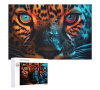 1000 PCS Rompecabezas para Adolescentes Leopard Eyes in Neon Light Rompecabezas para Adultos Juguetes Antiestrés Regalo De Cumpleaños Regalo De Cumpleaños, Regalos, 1000 PCS