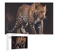 1000 PCS Rompecabezas para Adolescentes Leopard in Shadows Wild Beauty Rompecabezas para Adultos Juego De Ingenio Regalos para Mujeres Cumpleaños Y Navidad 1000 PCS