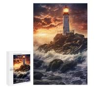 1000 PCS Rompecabezas para Adolescentes Lighthouse in The Storm Juegos Familiares De Rompecabezas para Adultos Que Mejoran La Memoria Ayudan A Ejercitar El Cerebro 1000 PCS