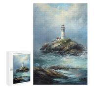 1000 PCS Rompecabezas para Adolescentes Lighthouse Oil Painting Rompecabezas para Adultos Juegos Familiares Mejora La Memoria Regalos para Amigos Y Familiares 1000 PCS