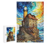 1000 PCS Rompecabezas para Adolescentes Lighthouse on A Cliff Juegos Familiares De Rompecabezas para Adultos Que Mejoran La Memoria Ayudan A Ejercitar El Cerebro 1000 PCS