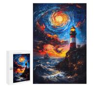 1000 PCS Rompecabezas para Adolescentes Lighthouse Under Starry Sky Rompecabezas para Adultos Juguetes Antiestrés Desafío Difícil Cumpleaños