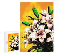 1000 PCS Rompecabezas para Adolescentes Lily Pink Flower Lilies Juegos Familiares De Rompecabezas para Adultos Que Mejoran La Memoria Ayudan A Ejercitar El Cerebro 1000 PCS