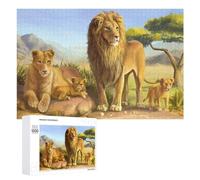 1000 PCS Rompecabezas para Adolescentes Lion Family in The Wild Rompecabezas para Adolescentes Juguetes Antiestrés Vacaciones En Casa Matar El Tiempo Desafío Educativo 1000 PCS