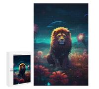 1000 PCS Rompecabezas para Adolescentes Lion in A Fantasy Garden Rompecabezas para Adultos Juegos Familiares Desafío Difícil Ayuda A Ejercitar El Cerebro 1000 PCS