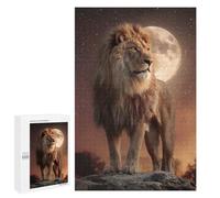 1000 PCS Rompecabezas para Adolescentes Lion Moon Night Sky Rompecabezas para Adolescentes Actividades Familiares para Cumpleaños, Navidad 1000 PCS