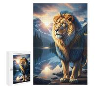 1000 PCS Rompecabezas para Adolescentes Lion Mountain Landscape Sunset Rompecabezas para Adultos Regalos De Cumpleaños Juego Familiar Apto para Personas De 14 Años En Adelante 1000 PCS