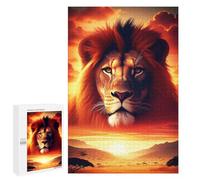 1000 PCS Rompecabezas para Adolescentes Lion Portrait Sunset Rompecabezas para Adultos Juegos Divertidos Regalo De Cumpleaños Cumpleaños Y Navidad 1000 PCS
