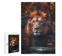 1000 PCS Rompecabezas para Adolescentes Lion Swimming in River Rompecabezas para Adultos Juegos Familiares Desafío Difícil Ayuda A Ejercitar El Cerebro 1000 PCS