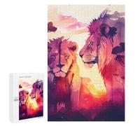 1000 PCS Rompecabezas para Adolescentes Lions in Love The King Rompecabezas para Adultos Juegos Relajantes Mejora La Memoria Interacción Entre Padres E Hijos 1000 PCS