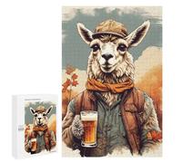 1000 PCS Rompecabezas para Adolescentes Llama Drinking A Beer Rompecabezas para Adultos Juguetes Antiestrés Desafío Difícil Cumpleaños