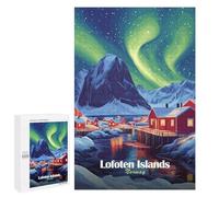 1000 PCS Rompecabezas para Adolescentes Lofoten Islands Aurora Borealis Rompecabezas para Adultos Juegos Familiares Desafío Difícil Ayuda A Ejercitar El Cerebro 1000 PCS