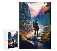 1000 PCS Rompecabezas para Adolescentes Lone Traveler in Mountain Valley Rompecabezas para Adultos Juegos Familiares Desafío Difícil Ayuda A Ejercitar El Cerebro 1000 PCS