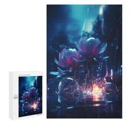 1000 PCS Rompecabezas para Adolescentes Lotus Flower Neon Artwork Rompecabezas para Adultos Regalos De Cumpleaños Juego Familiar Apto para Personas De 14 Años En Adelante 1000 PCS