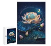 1000 PCS Rompecabezas para Adolescentes Lotus Night Serenity Rompecabezas para Adultos Juego De Ingenio Regalos para Mujeres Cumpleaños Y Navidad 1000 PCS