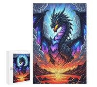 1000 PCS Rompecabezas para Adolescentes Majestic Dragon in Fiery Landscape Rompecabezas para Adultos Regalos De Cumpleaños Juego Familiar Apto para Personas De 14 Años En Adelante 1000 PCS